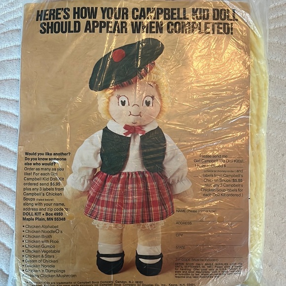 Campbells Other - Vintage Campbells Soup Kid Sewing Project 1980s